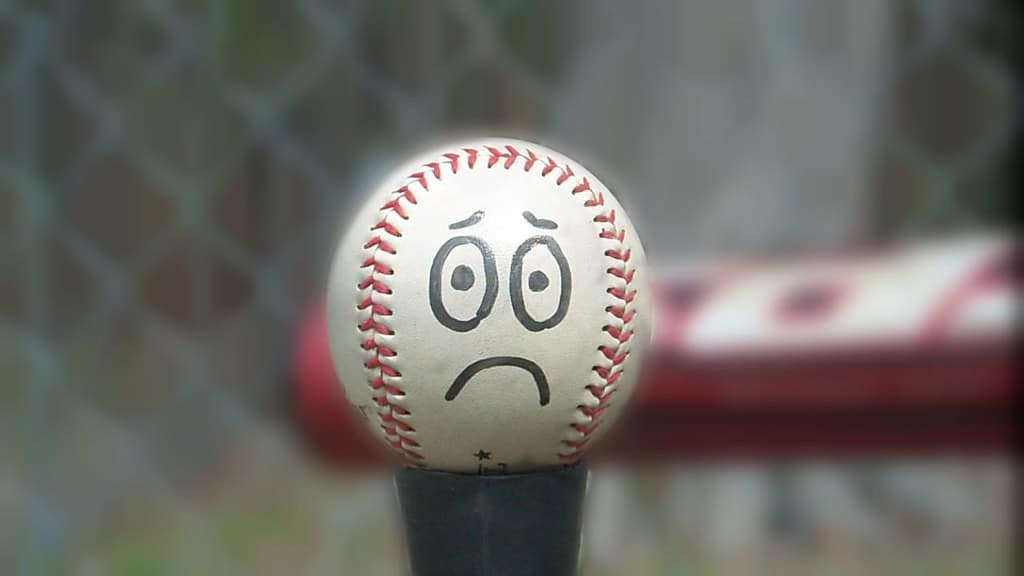 Sad face baseball